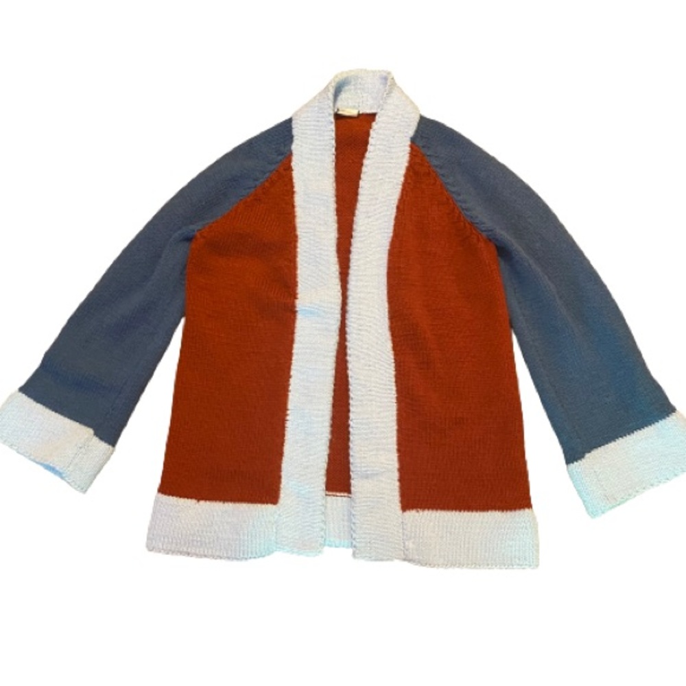 Vintage 70’s colour block knit cardigan